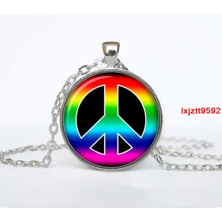 Free With The Purchase Of Any Lgbtq Item. Pride Peace Sign Pendant Necklace